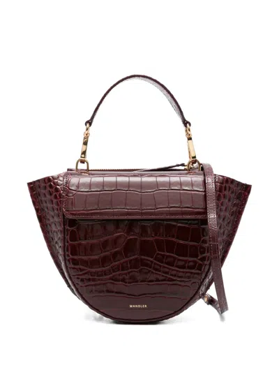 Wandler Mini Hortensia Crocodile-embossed Bag In Red