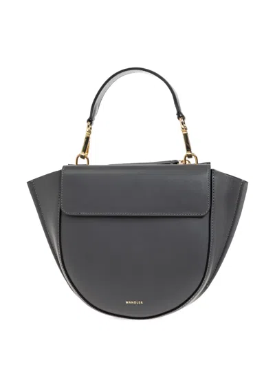 Wandler Mini Hortensia Flap Top Handle Tote Bag In Gray