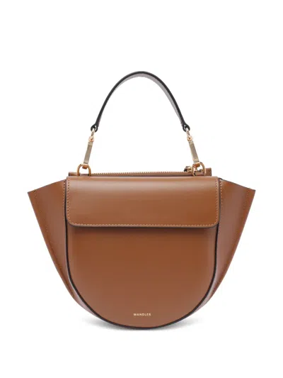 Wandler Mini Hortensia Leather Clutch Bag In Brown