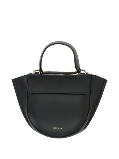 Wandler Mini Hortensia Leather Tote Bag In Black