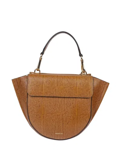 Wandler Mini Hortensia Leather Tote Bag In Brown