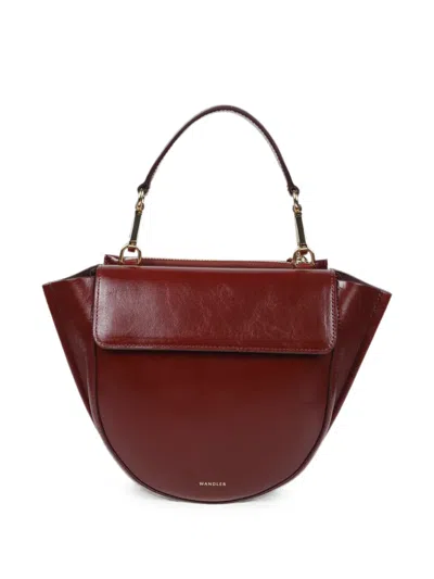 Wandler Mini Hortensia Leather Tote Bag In Burgundy