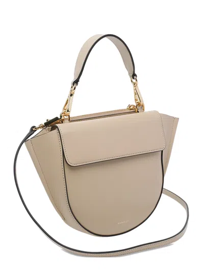Wandler Mini Hortensia Saddle Tote Bag In Nude