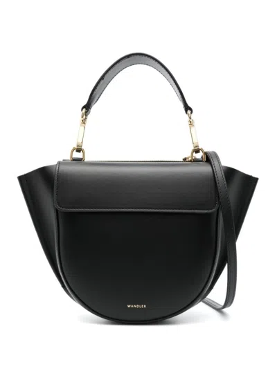 Wandler Mini Hortensia Shoulder Bag Crafted From Calfskin In Black