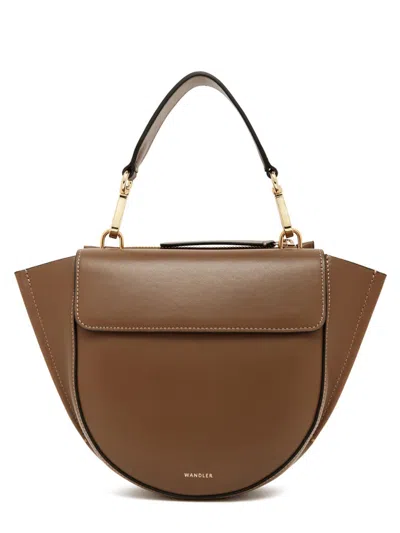 Wandler Mini Leather Top-handle Bag With Detachable Strap In Marrone