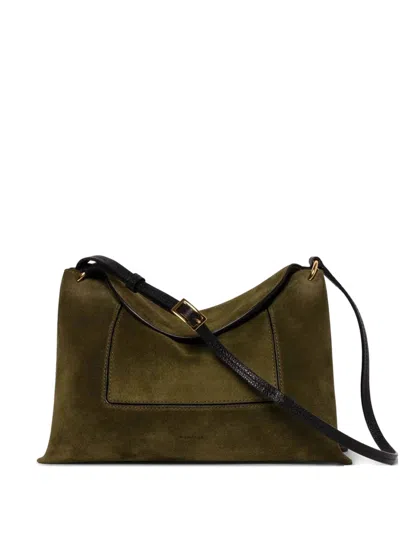 Wandler Mini Suede Handbag With Adjustable Strap - W 26 X H 17.5 X D 12 Cm In Green