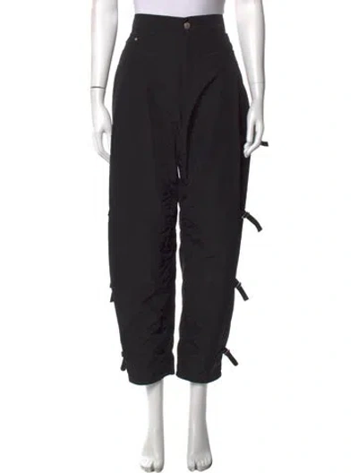 Pre-owned Wandler Nylon Wide Leg Pants In Black