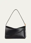Wandler Oscar Foldover Top Shoulder Bag In Black Fiber