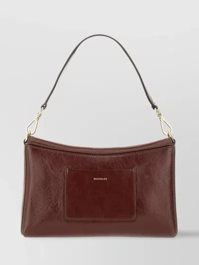 Wandler "oscar" Leather Shoulder Bag In Brown