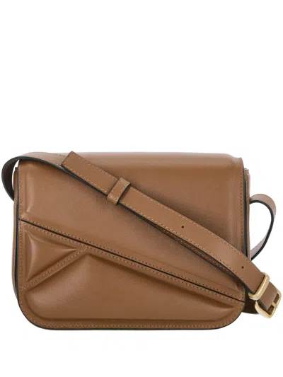Wandler Oscar Trunk Leather Crossbody Bag In Brown