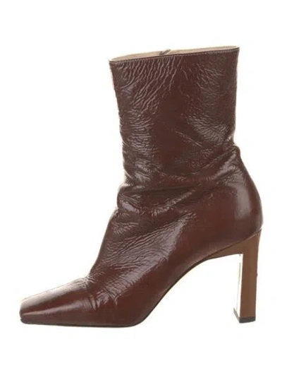 Pre-owned Wandler Patent Leather Boots In Brown