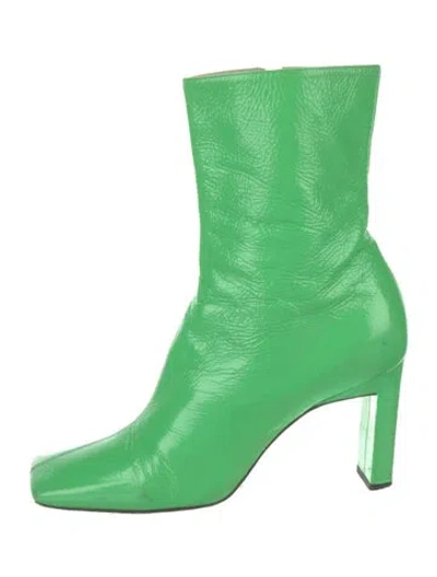 Pre-owned Wandler Patent Leather Boots In Green