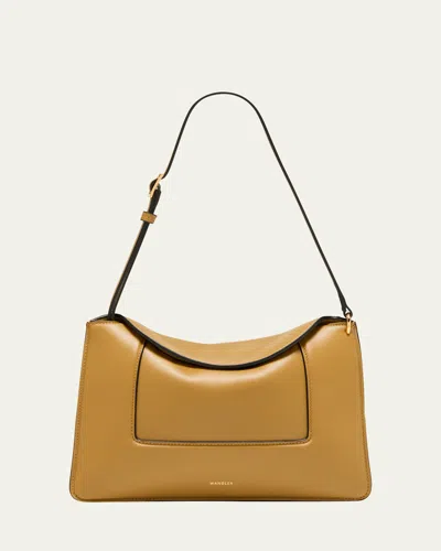 Wandler Penelope Fold-over Flap Leather Shoulder Bag In Moth