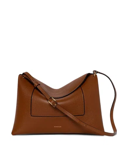Wandler Penelope Leather Flap Shoulder Bag In Brown