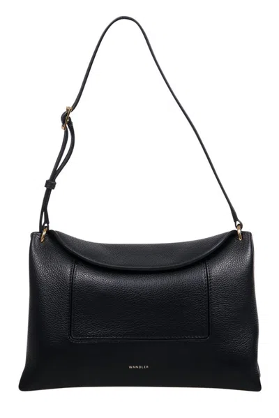 Wandler Penelope Logo Printed Shoulder Bag In Black