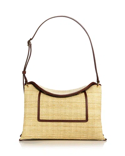 Wandler Penelope Mini Raffia Slouch Crossbody Bag In Yellow