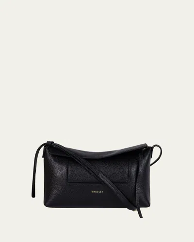 Wandler Penelope Mini Slouch Leather Crossbody Bag In Black Crust