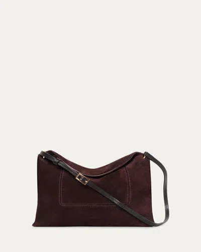 Wandler Penelope Slouch Calfskin Suede Shoulder Bag In Brown
