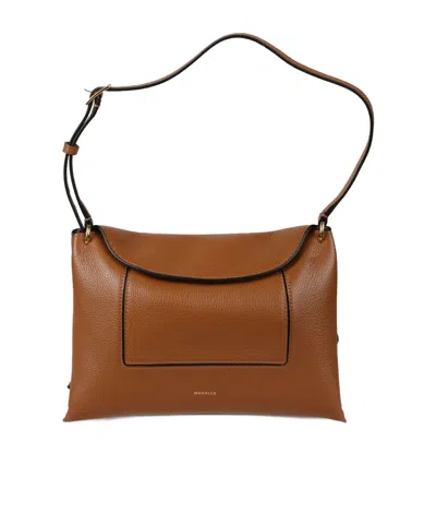 Wandler Penelope Slouch Flap Shoulder Bag In Brown