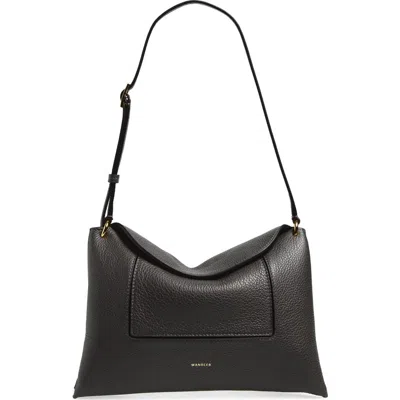 Wandler Penelope Slouch Leather Shoulder Bag In Black