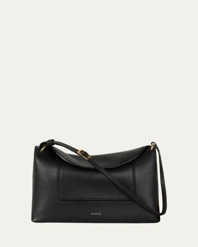 Wandler Penelope Slouch Leather Shoulder Bag In Black Crust