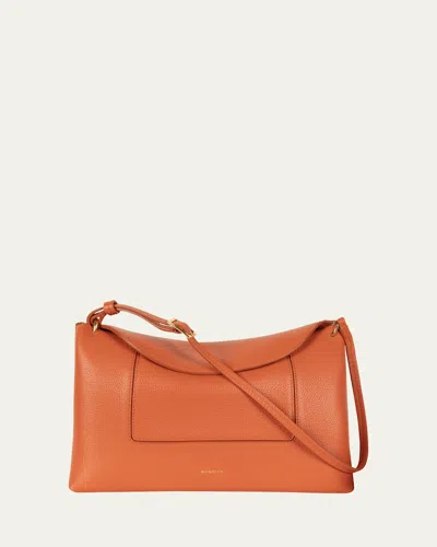 Wandler Penelope Slouch Leather Shoulder Bag In Orange Crust