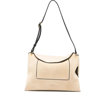 Wandler Penelope Slouch Logo-detail Shoulder Bag In Neutral