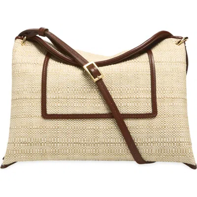 Wandler Penelope Slouch Raffia Shoulder Bag In Neutral