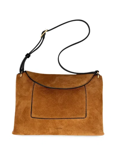 Wandler Penelope Slouch Suede Shoulder Bag In Blue