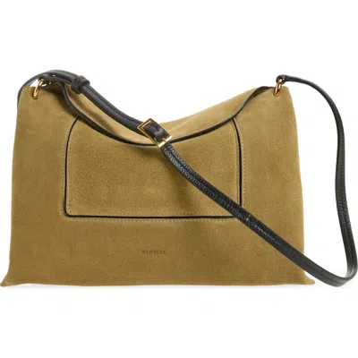 Wandler Penelope Slouch Suede Shoulder Bag In Green