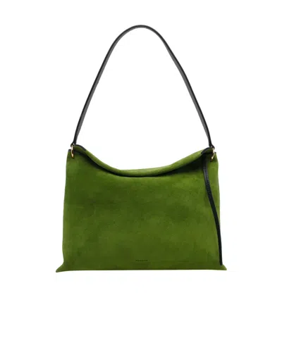 Wandler Small Penelope Suede Tote Bag In Green