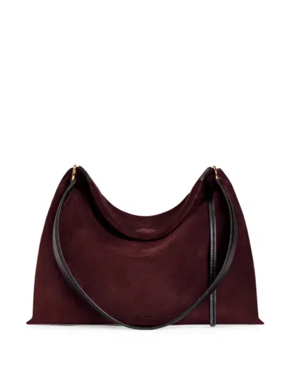 Wandler Penelope Suede Shoulder Bag In Burgundy