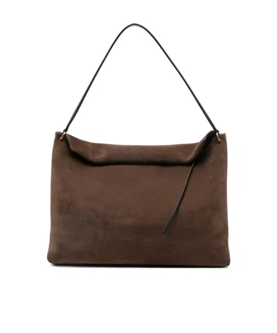 Wandler Penelope Suede Shoulder Bag In Brown
