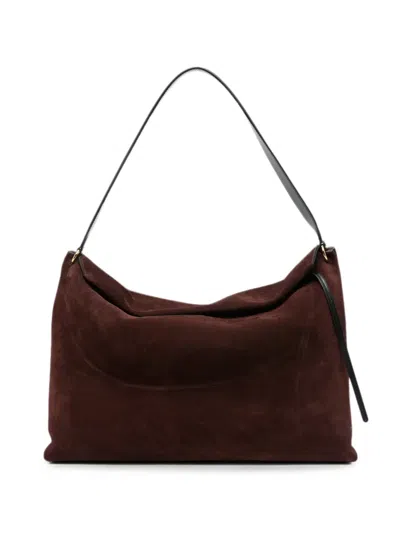 Wandler Penelope Suede Shoulder Bag In Brown