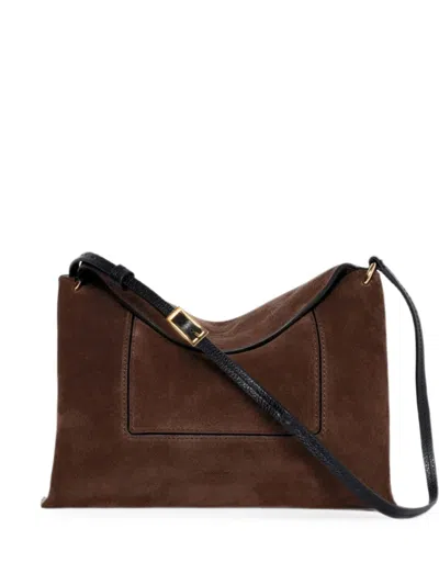 Wandler Penelope Suede Shoulder Bag In Brown