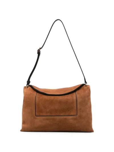 Wandler Penelope Suede Shoulder Bag In Brown