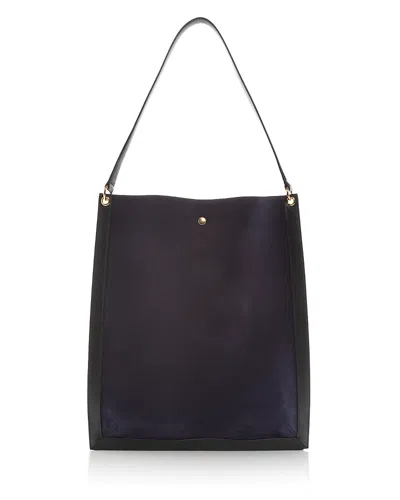 Wandler Penny Suede & Leather Tote In Blue