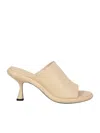 Wandler 80mm Leather Slip-on Sandals In Beige