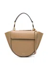 Wandler Structured Vitello Leather Shoulder Bag With Winged Sides In Nude