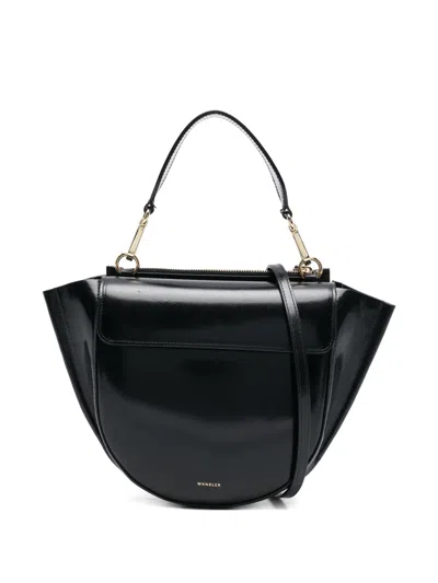 Wandler Small Hortensia Flap Tote Bag In Black