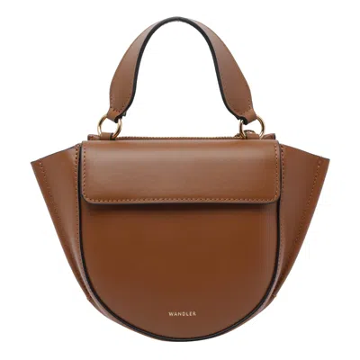 Wandler Hortensia Logo Embossed Tote Bag In Brown