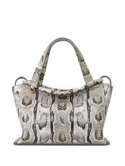 Wandler Kleine Ida Schultertasche Aus Leder Mit Schlangenprint In Gray