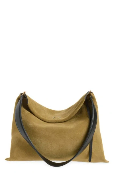 Wandler Small Penelope Slouch Suede Shoulder Bag In Green