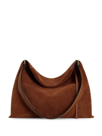 Wandler Small Penelope Suede Shoulder Bag In Brown