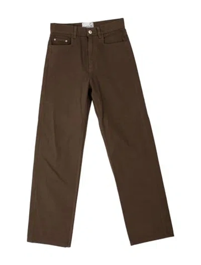 Pre-owned Wandler Straight Leg Pants In Brown