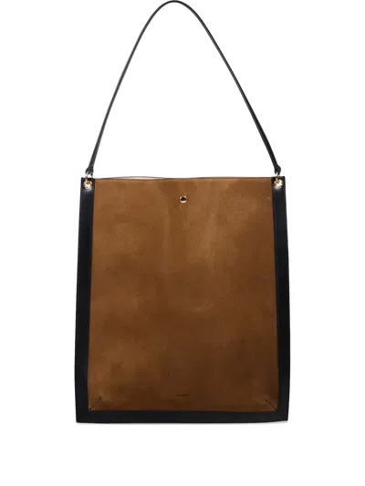 Wandler Suede Shoulder Bag In Brown