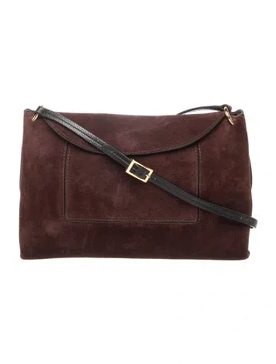 Pre-owned Wandler Suede Shoulder Bag In Burgundy