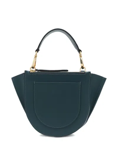 Wandler Top-handle Half-moon Cross Body Bag In Green