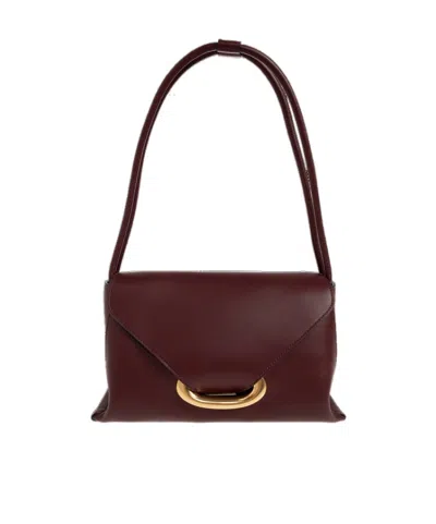 Wandler Veneto Curved-handle Shoulder Bag In Burgundy