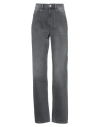 Wandler Woman Denim Pants Steel Grey Size 31 Recycled Cotton In Black